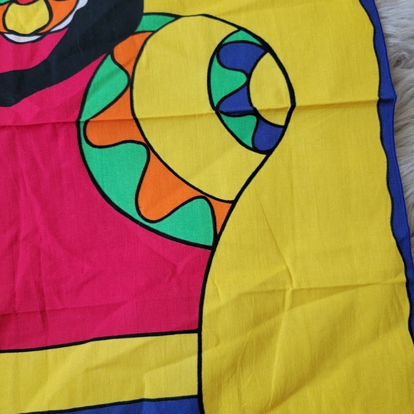 Rare Vintage Niki De Saint Phalle Scarf Made in France Abstract Wearable Art - Picture 4 of 9